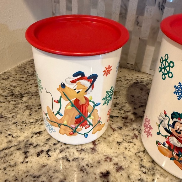 Tupperware Holiday Decor Canisters - Red and White - Picture 6 of 6